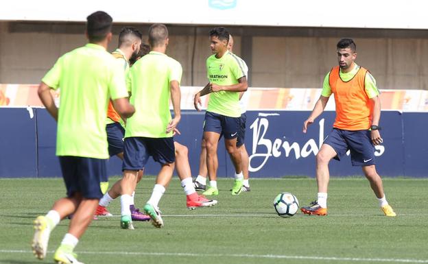 El Málaga, en su primer entrenamiento.