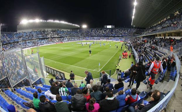 La Rosaleda, instantes antes encuentro del Málaga contra el Betis./Salvador Salas