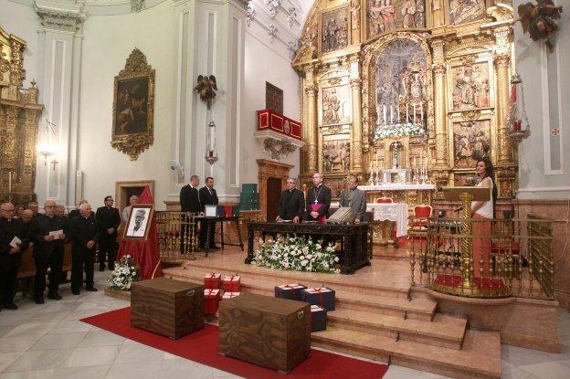 Acto celebrado ayer en el Santuario de la Victoria./Paula Hérvele