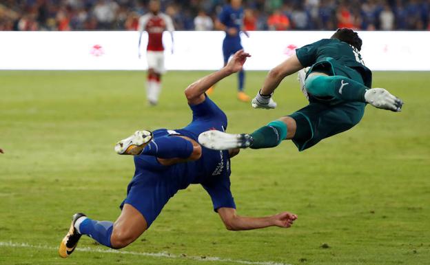 La acción con Ospina que le provocó las fracturas a Pedro.