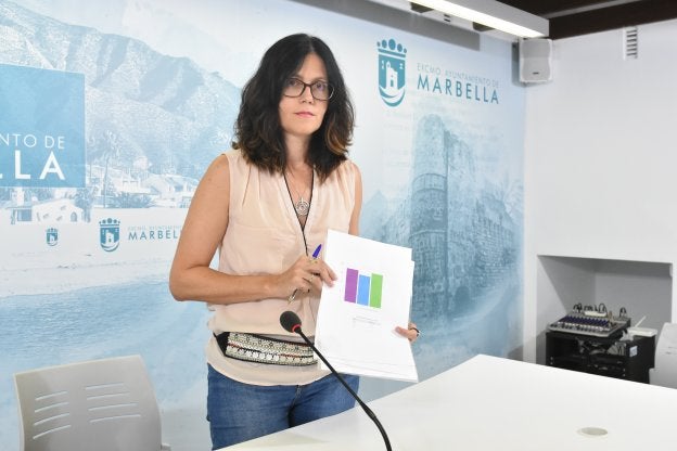 Isabel Pérez, en su comparecencia de ayer. :: josele-lanza