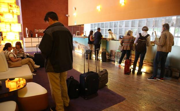 Recepción de un hotel.