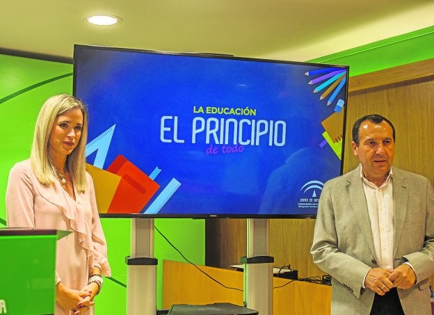 Patricia Alba y Ruiz Espejo presentaron los principales datos del nuevo curso escolar. :: f. j. acevedo