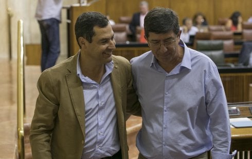 Juanma Moreno y Juan Marín volverán a reunirse. :: efe/