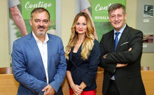 Jiménez, Olmedo y Aguar, ayer en Benalmádena./