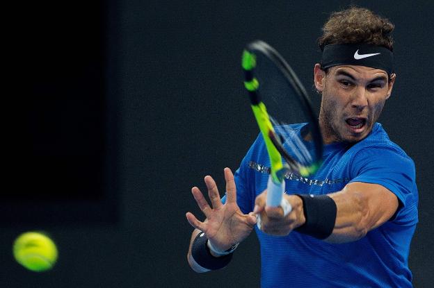 Nadal, en el duelo de ayer ante Dimitrov. :: afp/