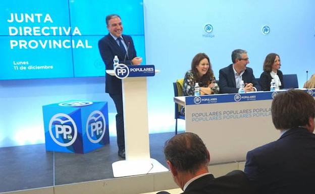 Reunión del comité ejecutivo popular del PP malagueño este lunes. /SUR