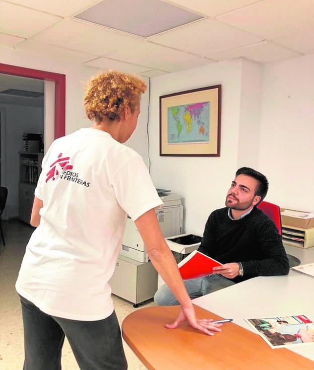 Álvaro Merino, en sus prácticas. :: crónica/