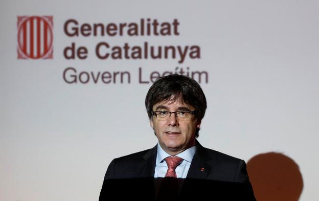 Puigdemont, en su comparecencia en Bruselas tras las elecciones del jueves. :: Yves Herman / reuters/