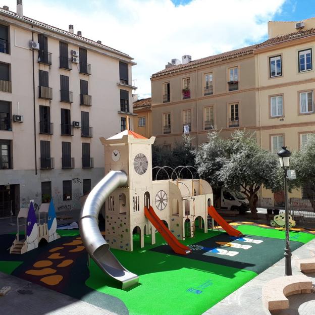 Aspecto de la instalación, en la plaza de las Cofradías. /