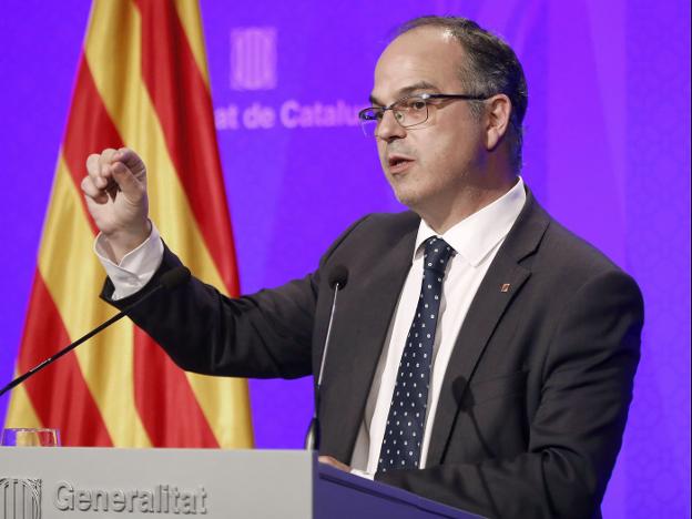 Jordi Turull, en una comparecencia de prensa en su etapa anterior como conseller de Presidencia. :: a. Dalmau / efe/