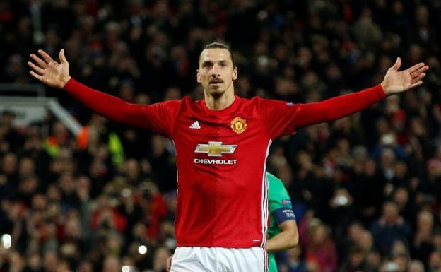 Zlatan Ibrahimovic celebra un gol con el Manchester United. /Efe