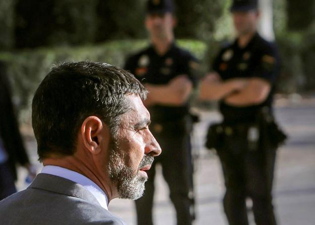 Trapero llega el pasado octubre a la Audiencia Nacional. :: Kiko Huesca / efe/