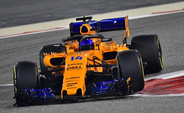 Fernando Alonso, durante la clasificación. /Afp
