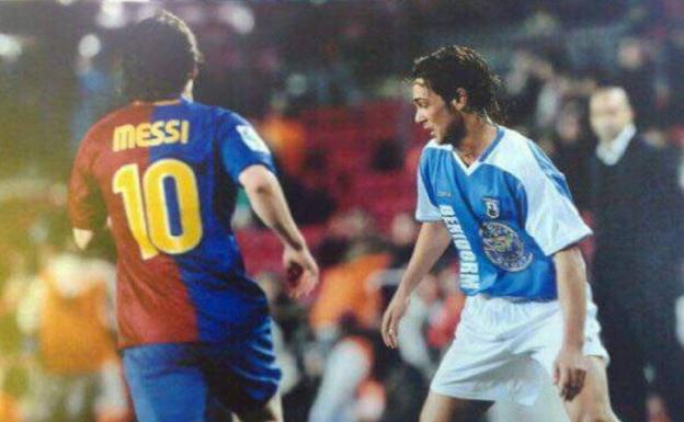 Con el Benidorm en el Camp Nou en la Copa y frente a Messi.