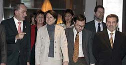 VISITA. De la Torre, Bustinduy, Álvarez, Heredia y González Marín, ayer en Málaga. / ANTONIO SALAS/