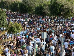 Los jóvenes se dieron cita en los aparcamientos del campus de Teatinos. :: PEPE ORTEGA/