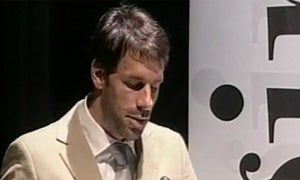 Van Nistelrooy, durante su intervención en el Museo Picasso esta tarde. :. Sur.es/