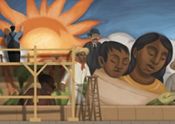 'Doodle' con el que Google recuerda al mexicano Diego Rivera./