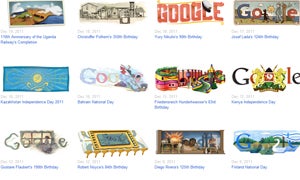 Algunos de los doodles de Google que pueden adquirirse./