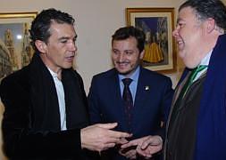 Antonio Banderas, durante la inauguración de la muestra./