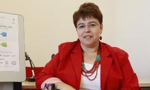 La presidenta de la asociación, Mercedes González. Yashmina García/