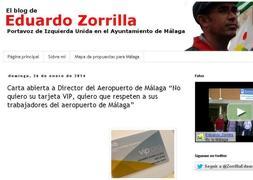 Imagen de la entrada del blog de Eduardo Zorrilla en la que explica el incidente con la tarjeta VIP.:: SUR/