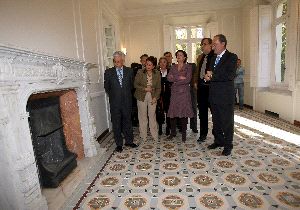 MÁLAGA. La ministra, ayer con López Luna, Bustinduy y Porras. / CARLOS MORET/