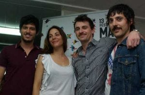 Equipo. Manuel Castillo, Raquel Quintana, Ramón Salazar y Andrés Gertrúdix, ayer en la Carpa SUR. ::
E. NIE
TO/