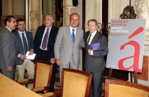García, Vergara, De la Torre y Alcántara, ayer momentos antes de comunicar el fallo. :: CARLOS MORET/