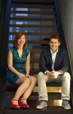 Mary Red y Manuel Arias Maldonado, ayer en el CAL. :: ÁLVARO CABRERA/