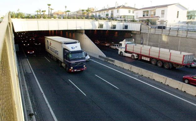Imagen de archivo del túnel de Carlos Haya./SUR