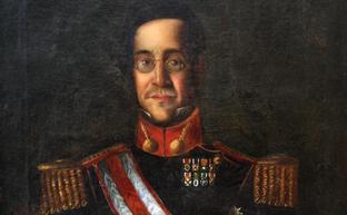 Reproducción de un cuadro con la imagen de López Pinto./Archivo general de la Diputación