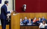 Juanma Moreno y Susana Díaz, en el debate de la Comunidad. efe/