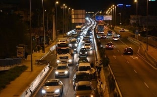 El atasco fue causado por un accidente/Josele