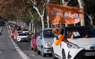 Una imagen tomada durante la protesta contra la 'ley Celaá' del pasado domingo./Ñito Salas