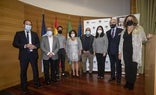 Manuel Castillo, José Vicente Astorga, Pablo Cantó, Geli Ariza, Juan F. Gutiérrez, Rosaura Romero, Antonio Pedraza y Elena Blanco, ayer en la entrega de premios./francis silva