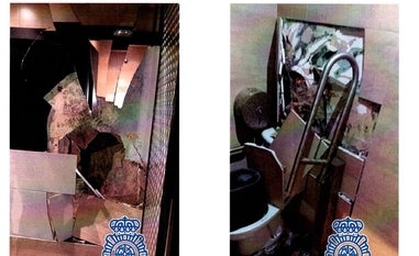 Daños provocados en el local por los detenidos./sur