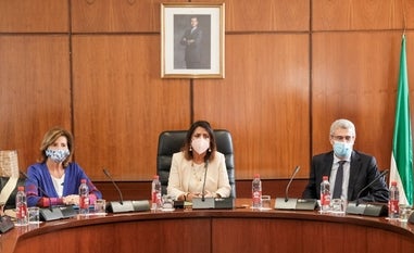 Marta Bosquet, en el centro, presidenta del Parlamento de Andalucía./sur