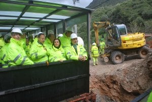 González visitó los trabajos con Tamarit y Fuentes. ::
                             PLT/